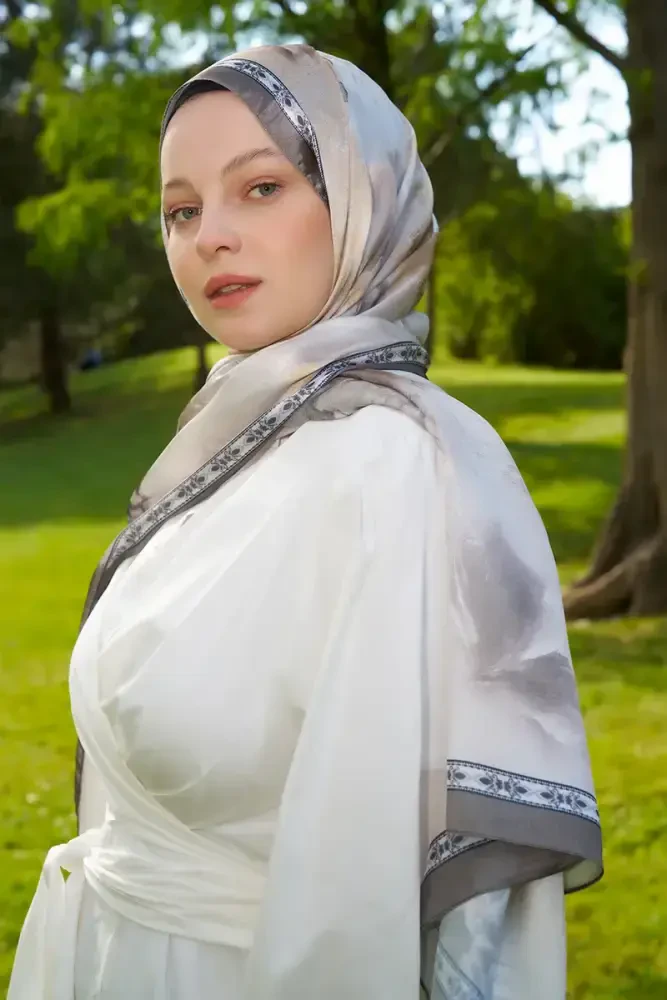 Crystal Perla Desen Şal - Haki - 3