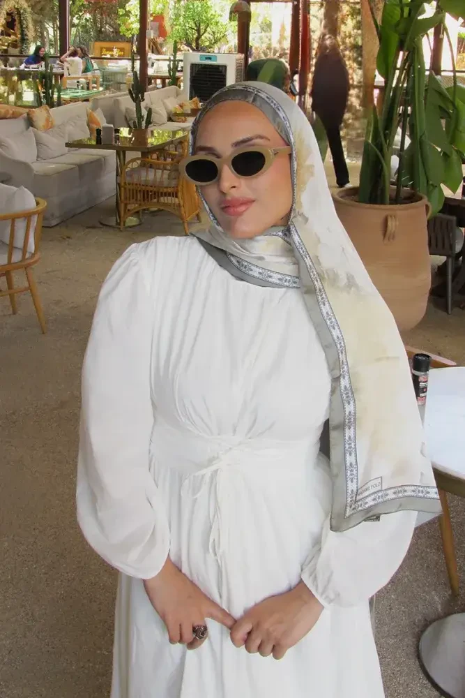 Crystal Perla Desen Şal - Haki - MADAME POLO