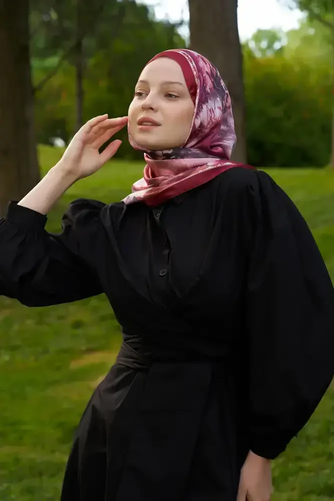 Crystal Perla Desen Şal - Kırmızı - 1