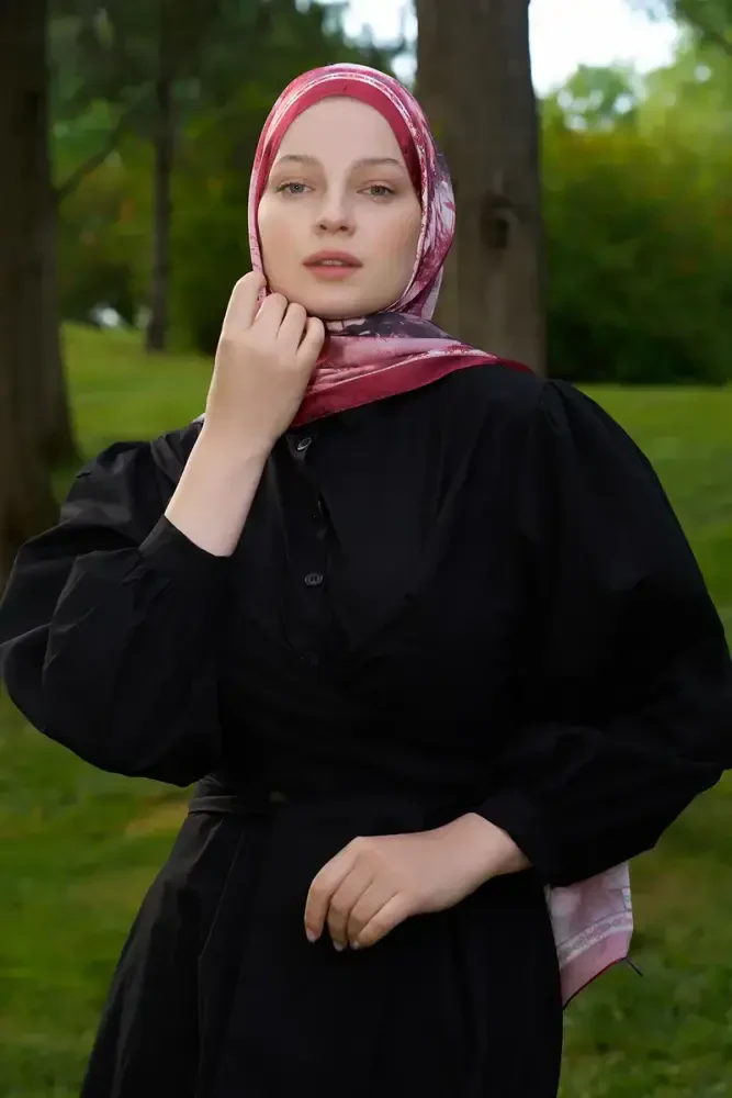 Crystal Perla Desen Şal - Kırmızı - 4