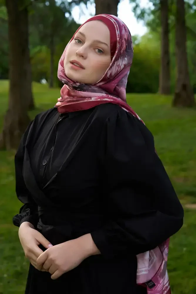 Crystal Perla Desen Şal - Kırmızı - MADAME POLO