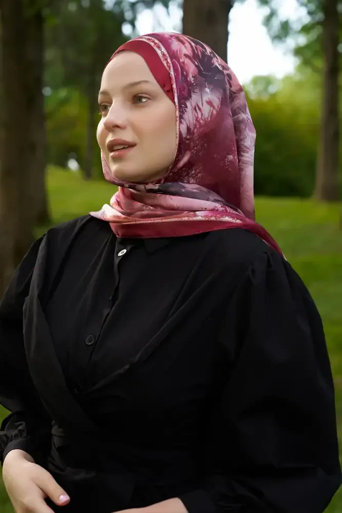 Crystal Perla Desen Şal - Kırmızı - MADAME POLO