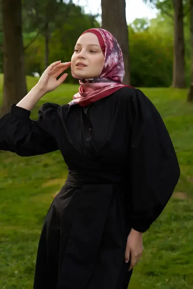 Crystal Perla Desen Şal - Kırmızı - MADAME POLO