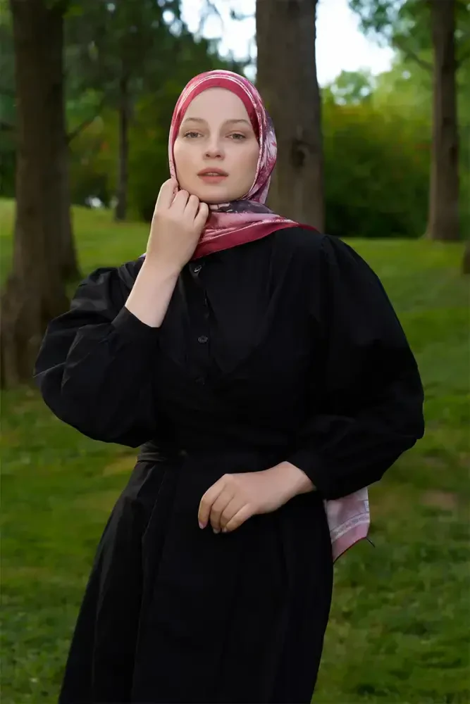 Crystal Perla Desen Şal - Kırmızı - 4