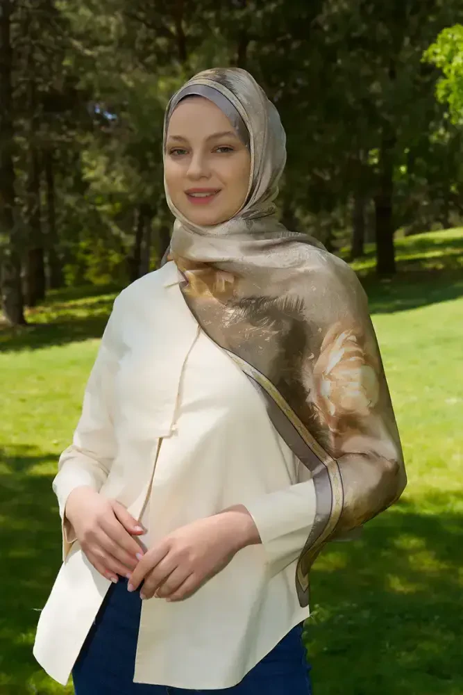 Crystal Perla Desen Şal - Yağ Yeşili - 1