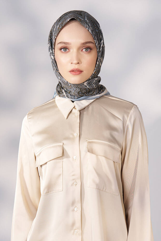 Daisy Linda Desen Eşarp - Mavi - 2