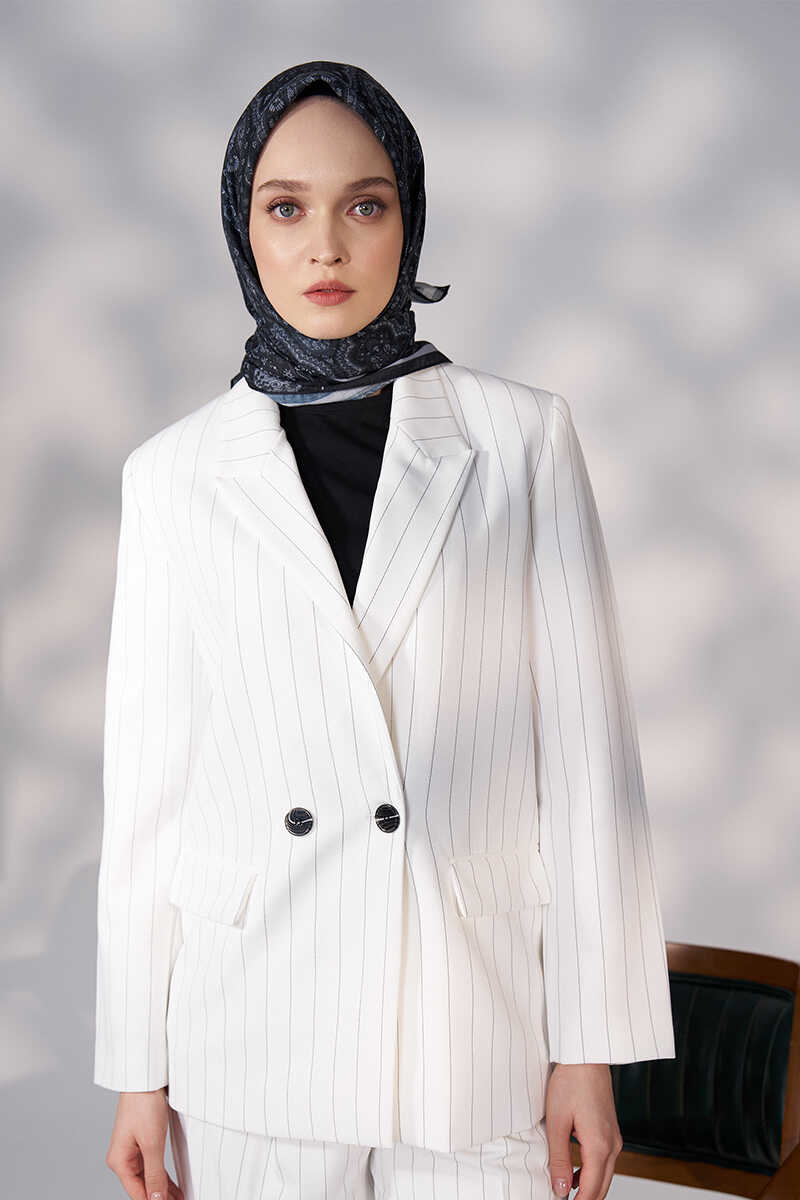 Daisy Linda Desen Eşarp - Siyah - MADAME POLO