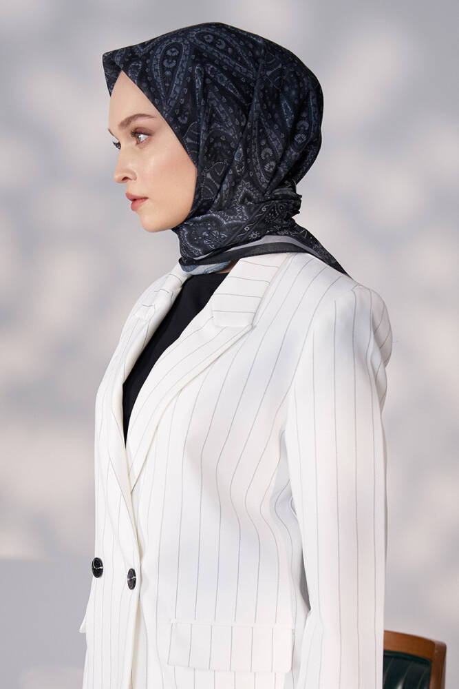 Daisy Linda Desen Eşarp - Siyah - 4