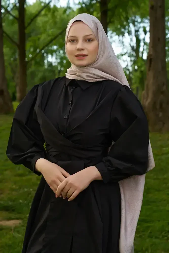 Elegance Lace Desen Jakar Şal - Pudra - 3