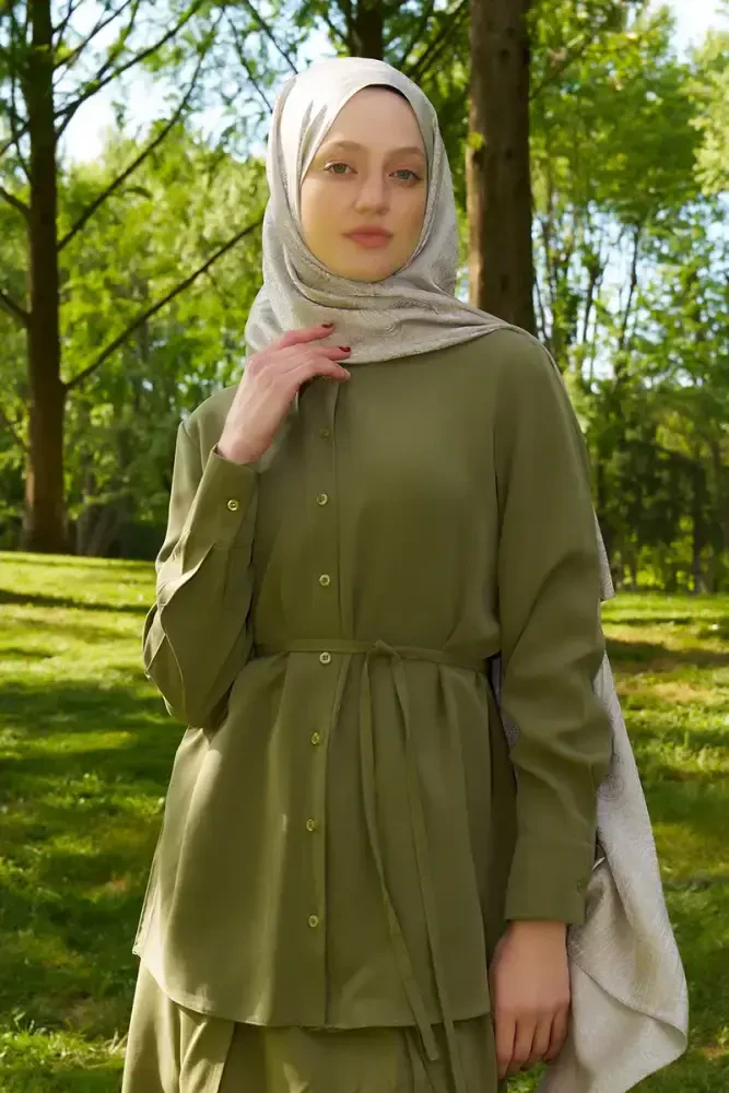 Elegance Silva Desen Jakar Şal - Bej - 3