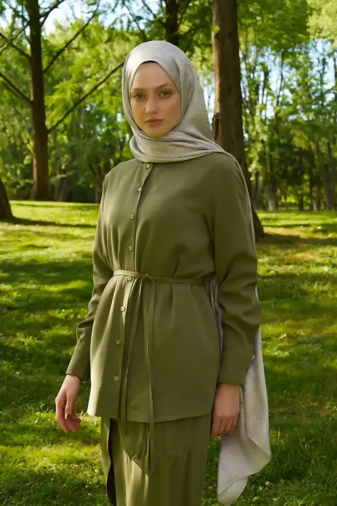 Elegance Silva Desen Jakar Şal - Bej - 4