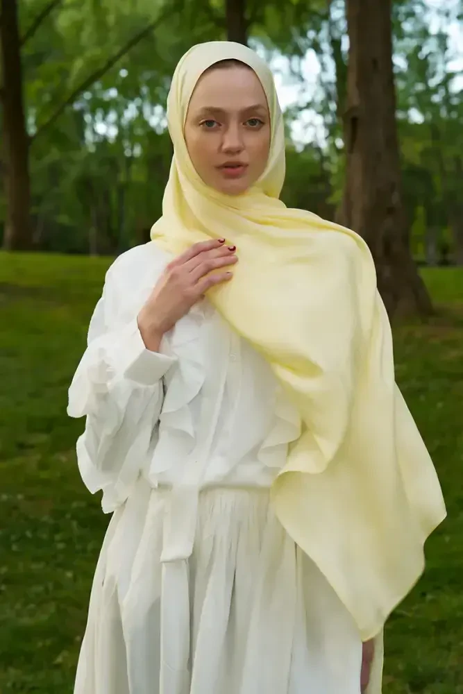 Elegance Silva Desen Jakar Şal - Sarı - 2