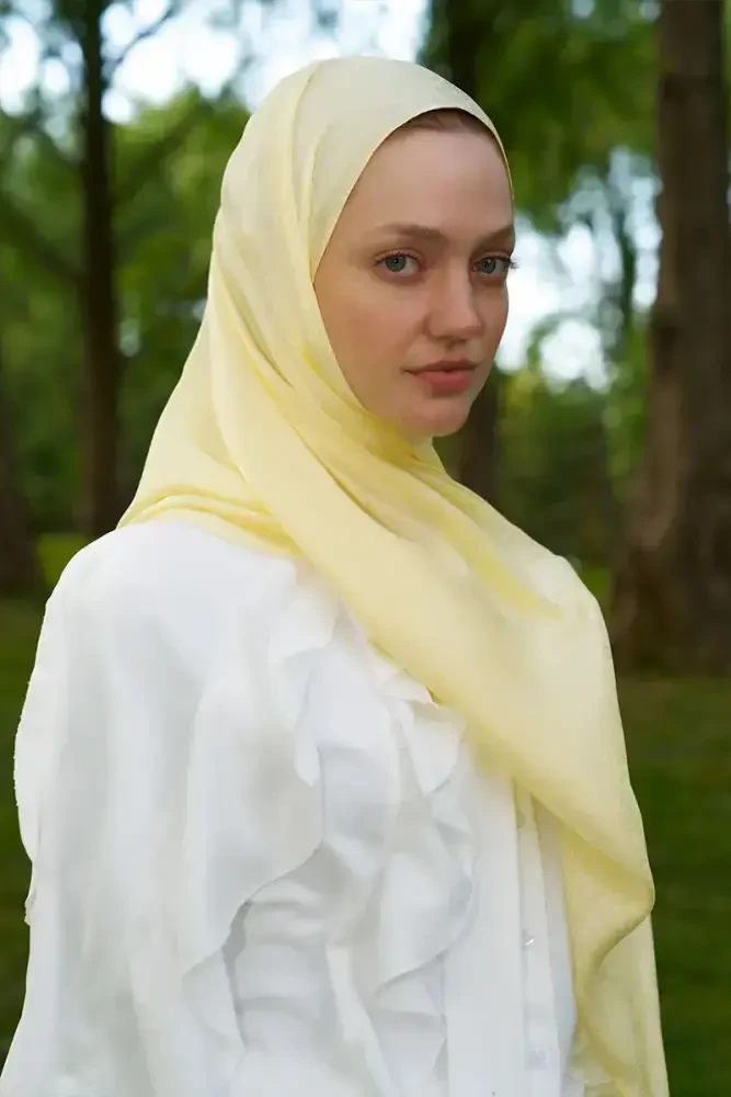 Elegance Silva Desen Jakar Şal - Sarı - 3