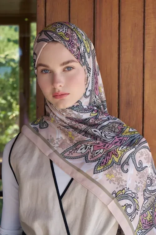 Endless Alive Desen Şal - Bej 