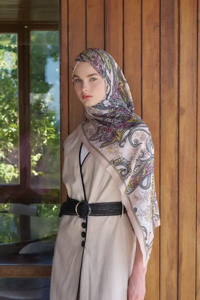 Endless Alive Desen Şal - Bej - 3