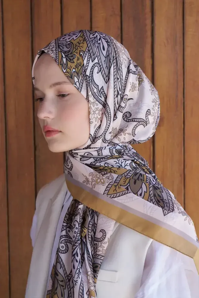 Endless Alive Desen Şal - Hardal - MADAME POLO