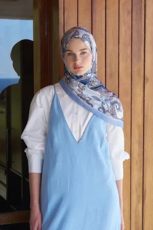 Endless Alive Desen Şal - İndigo 