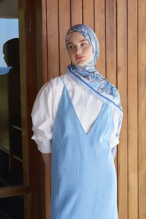 Endless Alive Desen Şal - Mavi 