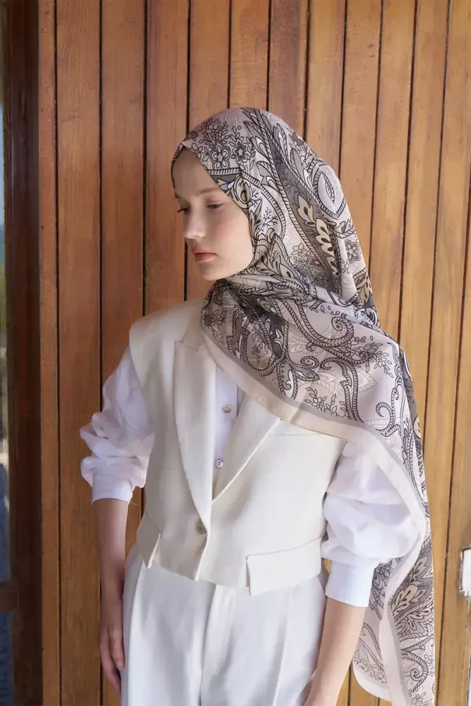 Endless Alive Desen Şal - Tereyağı Sarısı - MADAME POLO