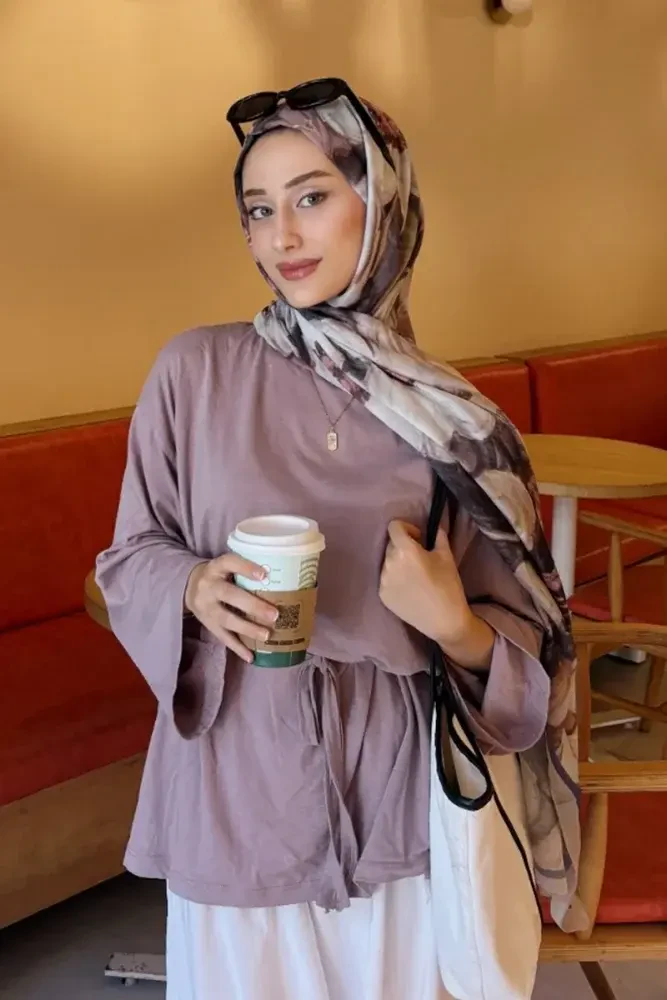 Endless Bloom Desen Şal - Bej - 1