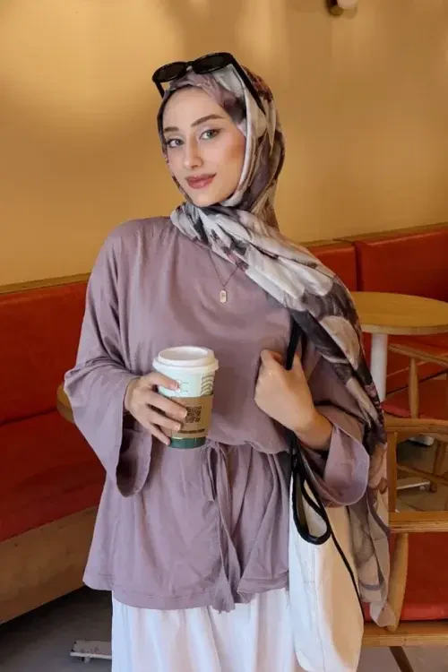 Endless Bloom Desen Şal - Bej 