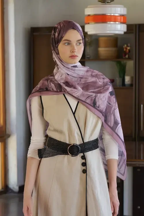 Endless Bloom Desen Şal - Gül Kurusu 