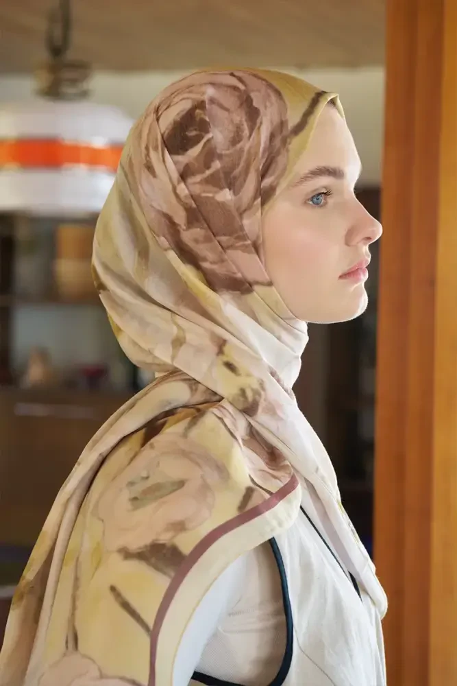 Endless Bloom Desen Şal - Sarı - 3