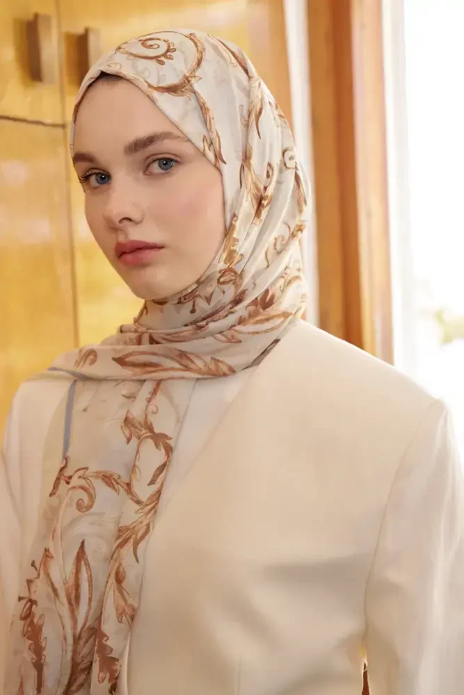 Kübra KOÇ Endless Golden Desen Şal - Sarı - MADAME POLO