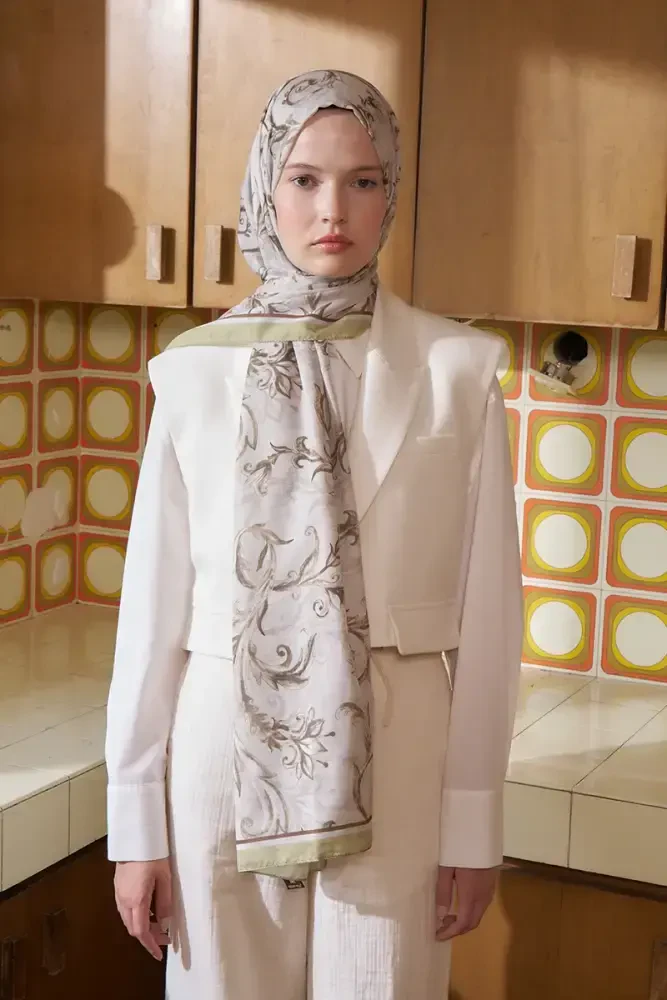 Endless Golden Desen Şal - Yeşil - 1