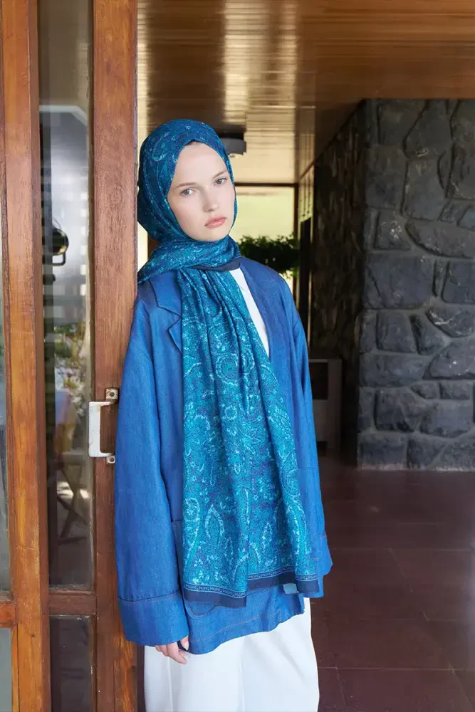 Endless Lena Desen Şal - Gece Mavisi - 4