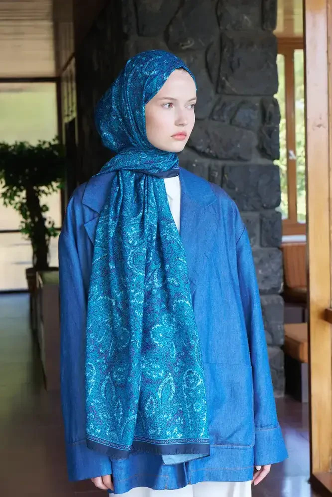 Endless Lena Desen Şal - Gece Mavisi - 2