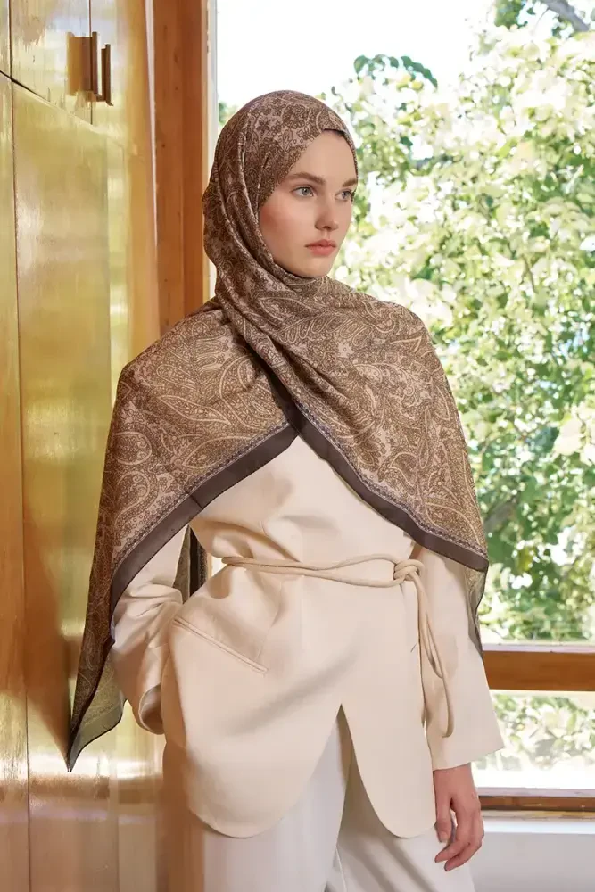 Endless Lena Desen Şal - Hardal - MADAME POLO