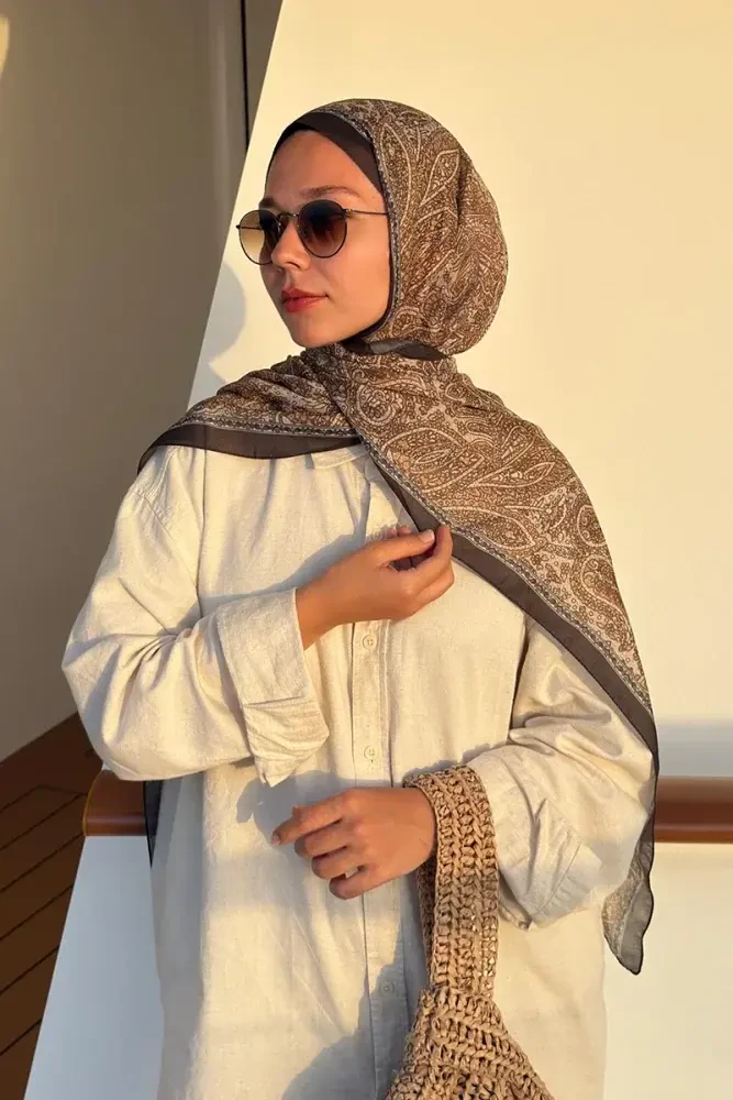 Endless Lena Desen Şal - Hardal - MADAME POLO