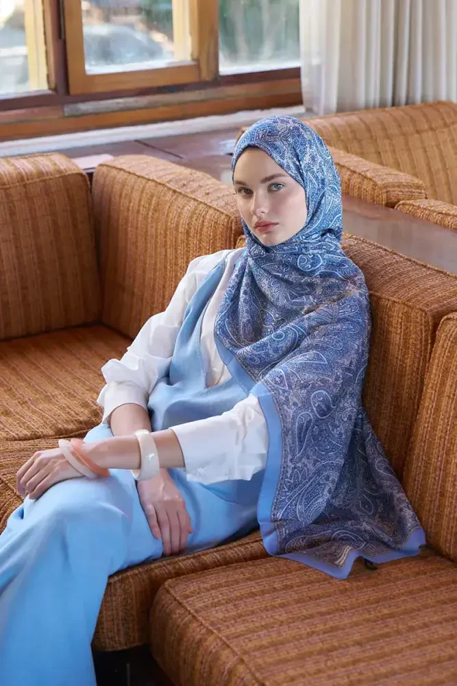 Endless Lena Desen Şal - İndigo - 1