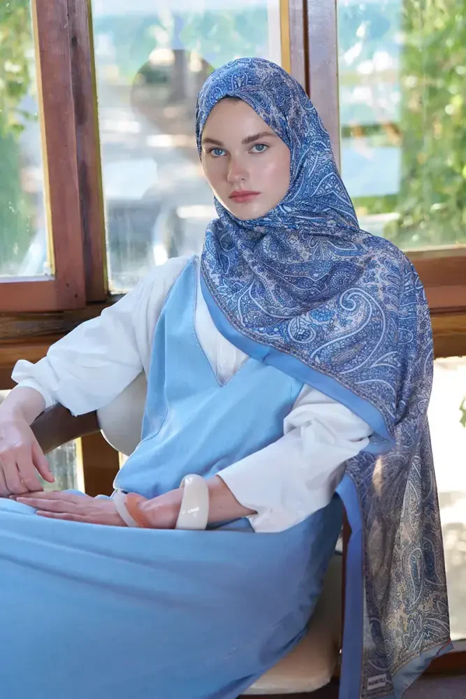 Endless Lena Desen Şal - İndigo - 3
