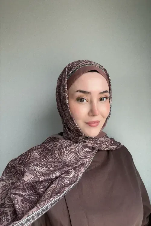Endless Lena Desen Şal - Kahverengi 