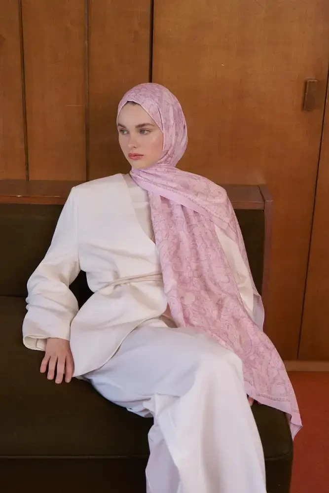 Endless Lena Desen Şal - Pembe - 1
