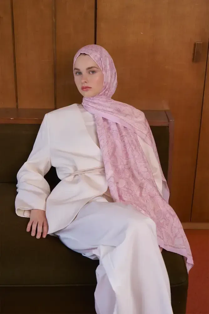 Endless Lena Desen Şal - Pembe - 2