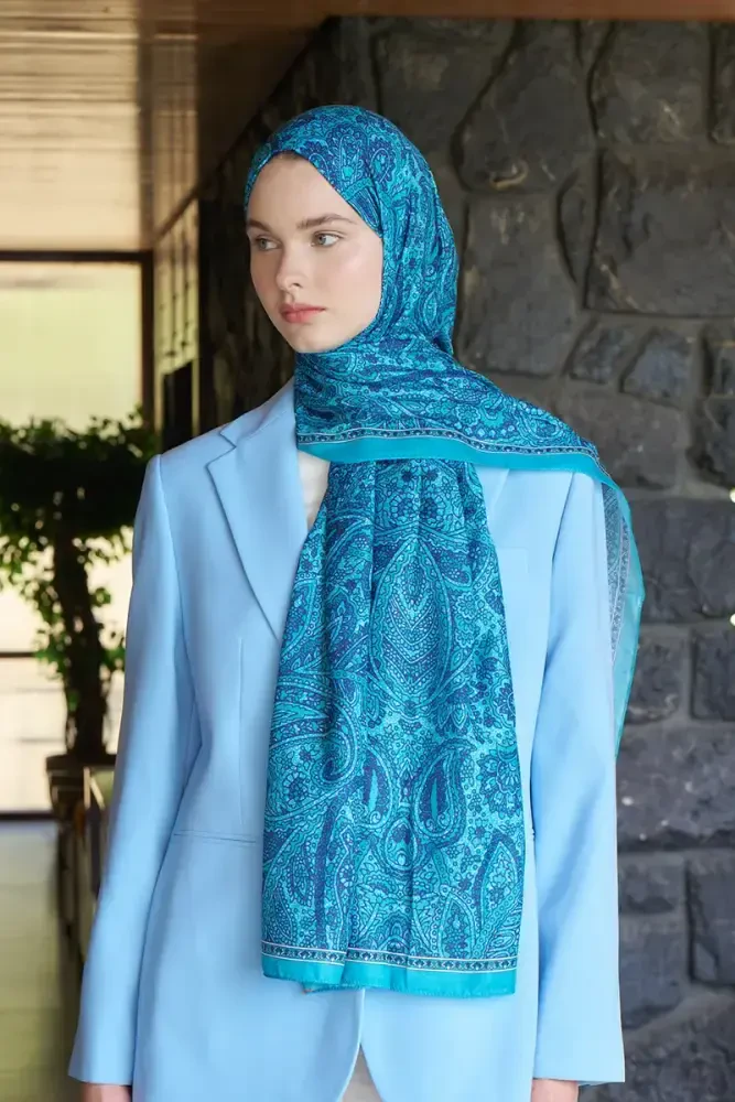 Endless Lena Desen Şal - Petrol - 2