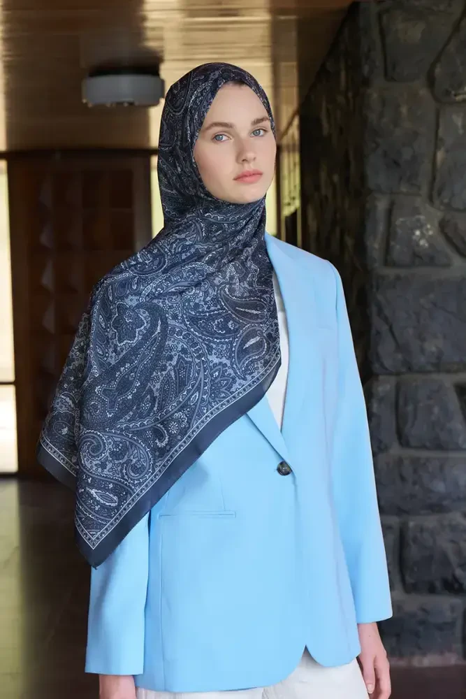 Endless Lena Desen Şal - Siyah - MADAME POLO