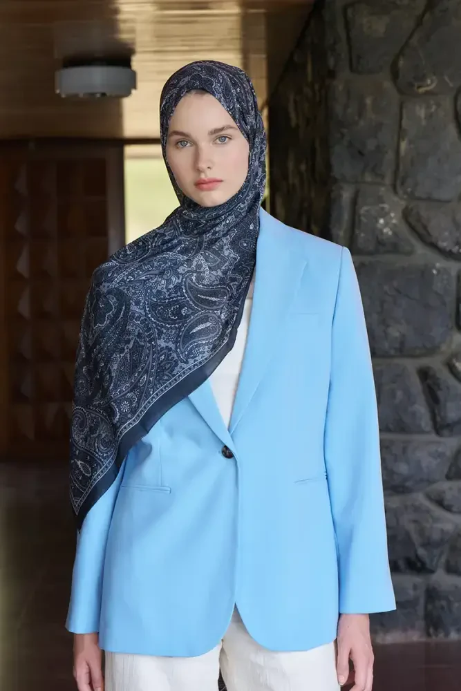 Endless Lena Desen Şal - Siyah - MADAME POLO