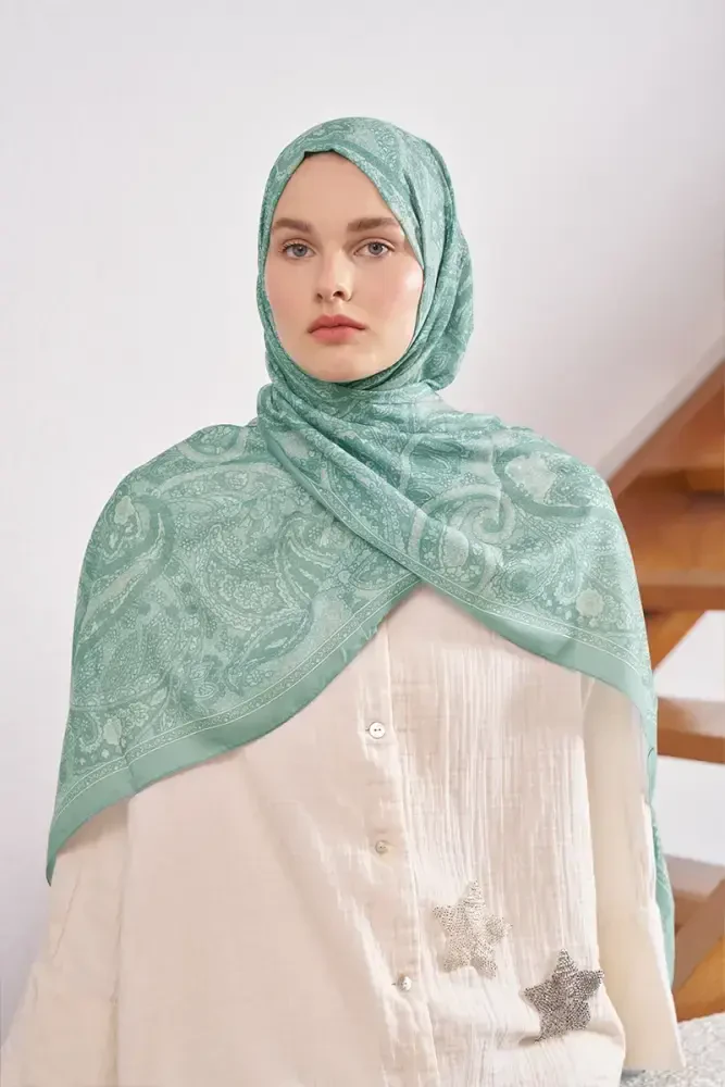 Endless Lena Desen Şal - Su Yeşili - 3