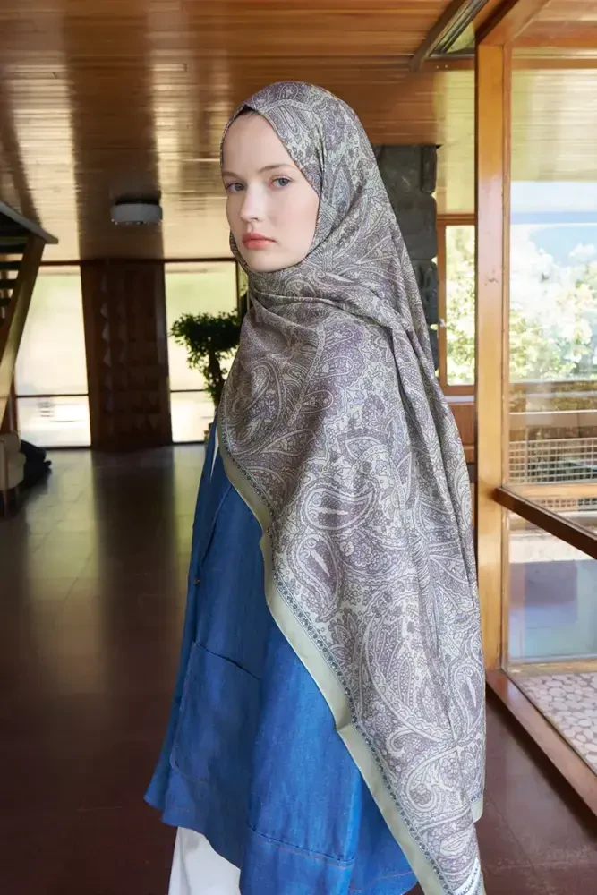 Endless Lena Desen Şal - Yeşil - MADAME POLO