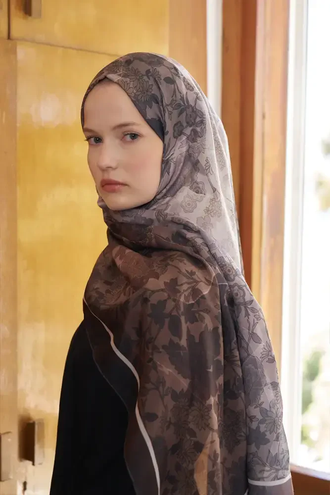 Endless Sunlit Desen Şal - Kahverengi - 4