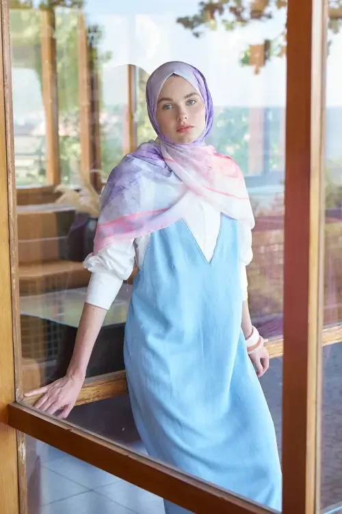 Endless Sunlit Desen Şal - Pembe 