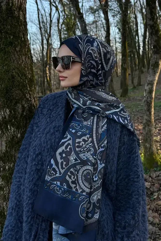 Tubaliya Ethnopure Collection Hves - Lacivert / Kahve - MADAME POLO