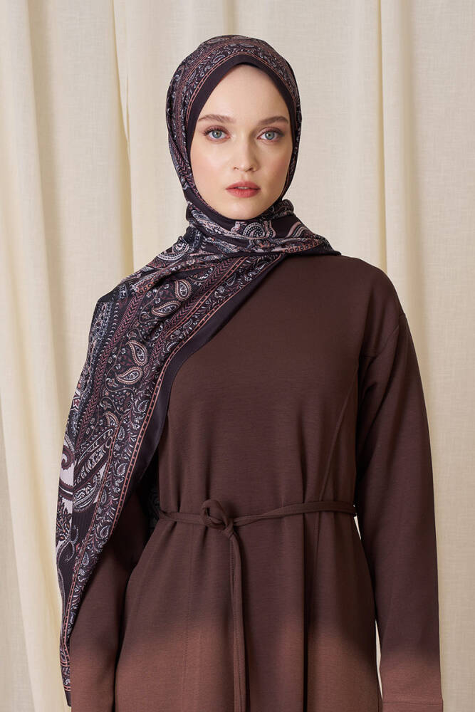 Amine Sercan Historical Dionessa Desen Şal - Acı Kahve - 5