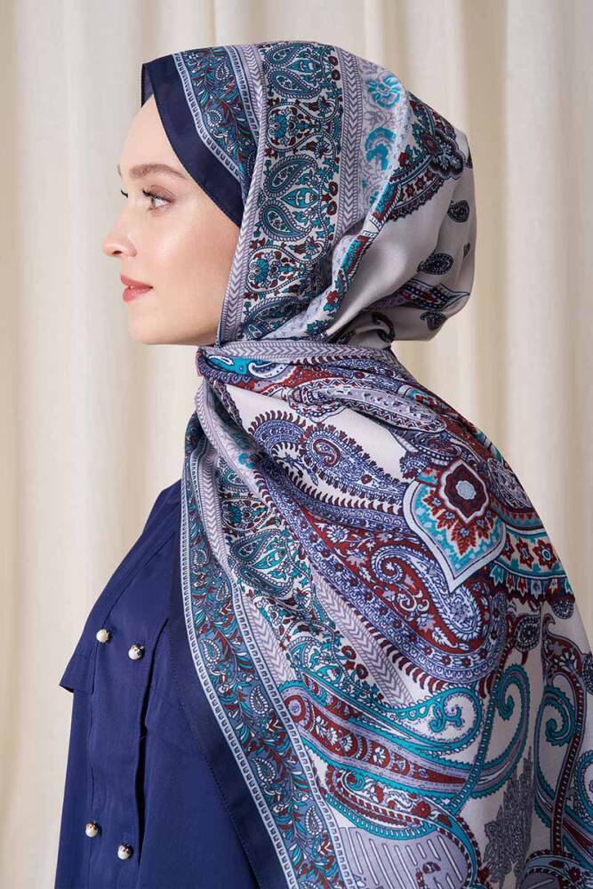 Historical Dionessa Desen Şal - Mavi - 2