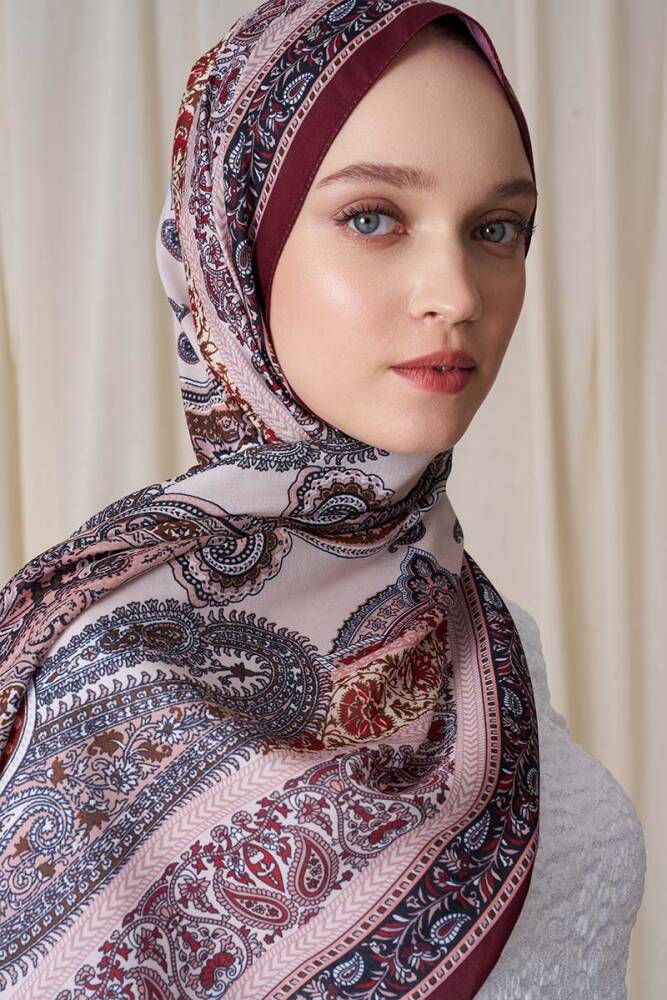 Historical Dionessa Desen Şal - Mürdüm - 2