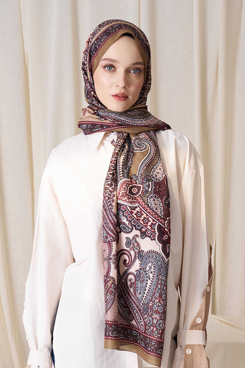 Historical Dionessa Desen Şal - Yağ Yeşili - MADAME POLO